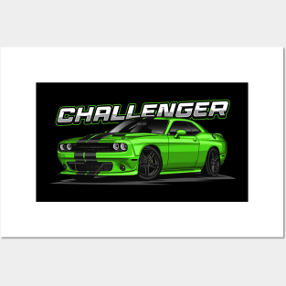 American Muscle Challenger (Green Go) Posters and Art